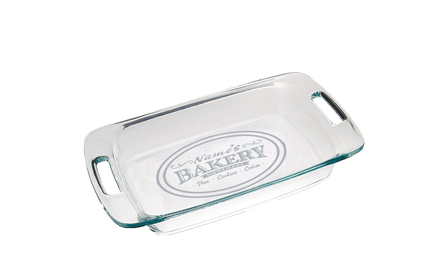 Personalized Pyrex Easy Grab Bakery Homemade Pies Cookies Cakes in 3 sizes