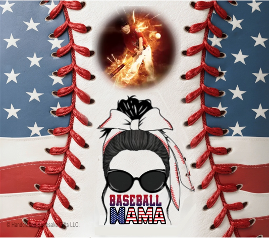 Personalize – Baseball - Tumbler - MAMA Flag - 20oz