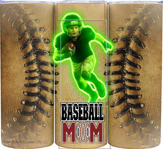 Personalize – Baseball – Tumbler - Leather - 20oz