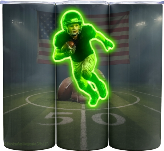 Personalize – Football – Tumbler - Vintage - 20oz