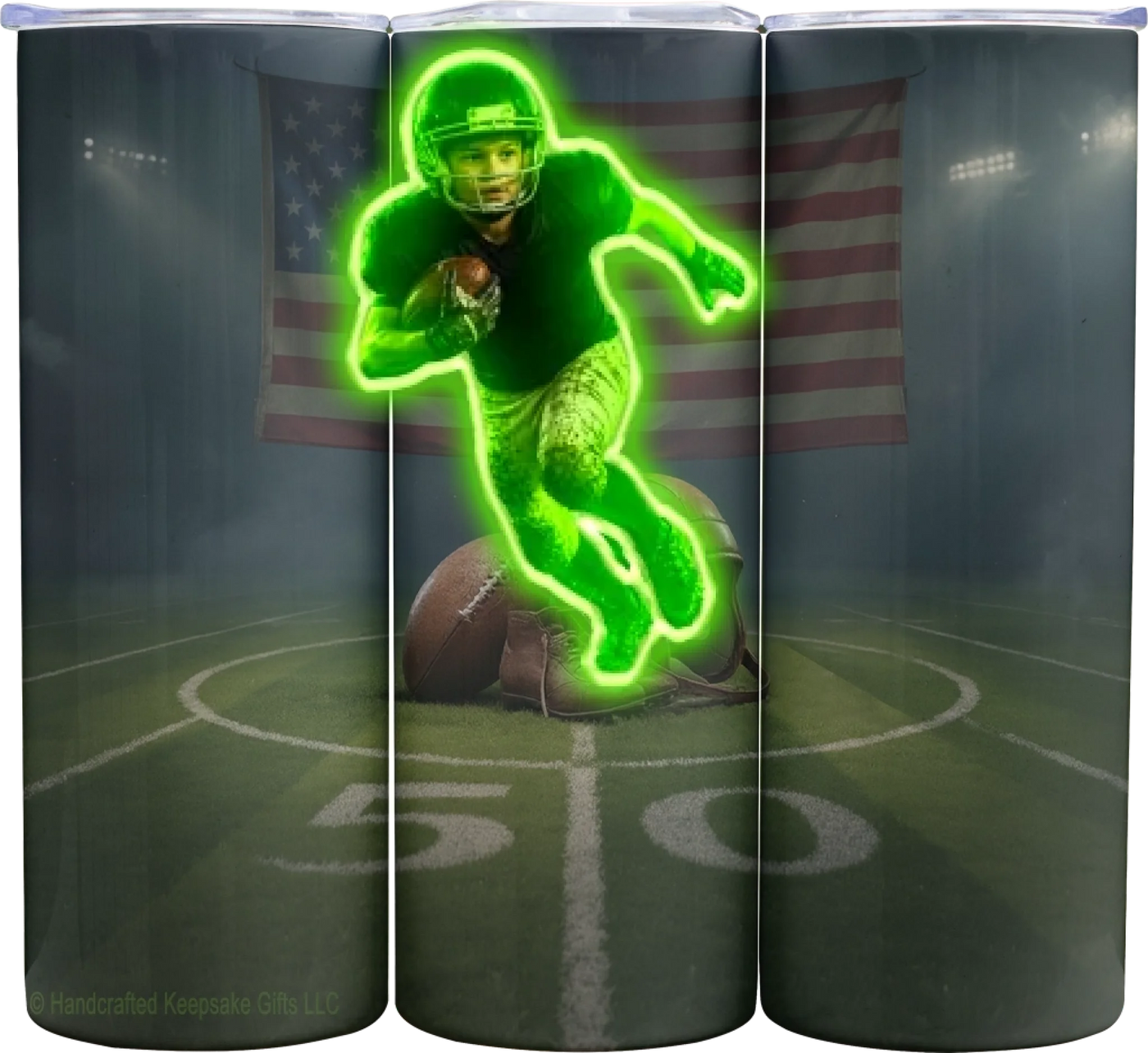 Personalize – Football – Tumbler - Vintage - 20oz