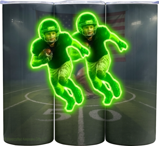 Personalize – Football – Tumbler - Vintage - 20oz