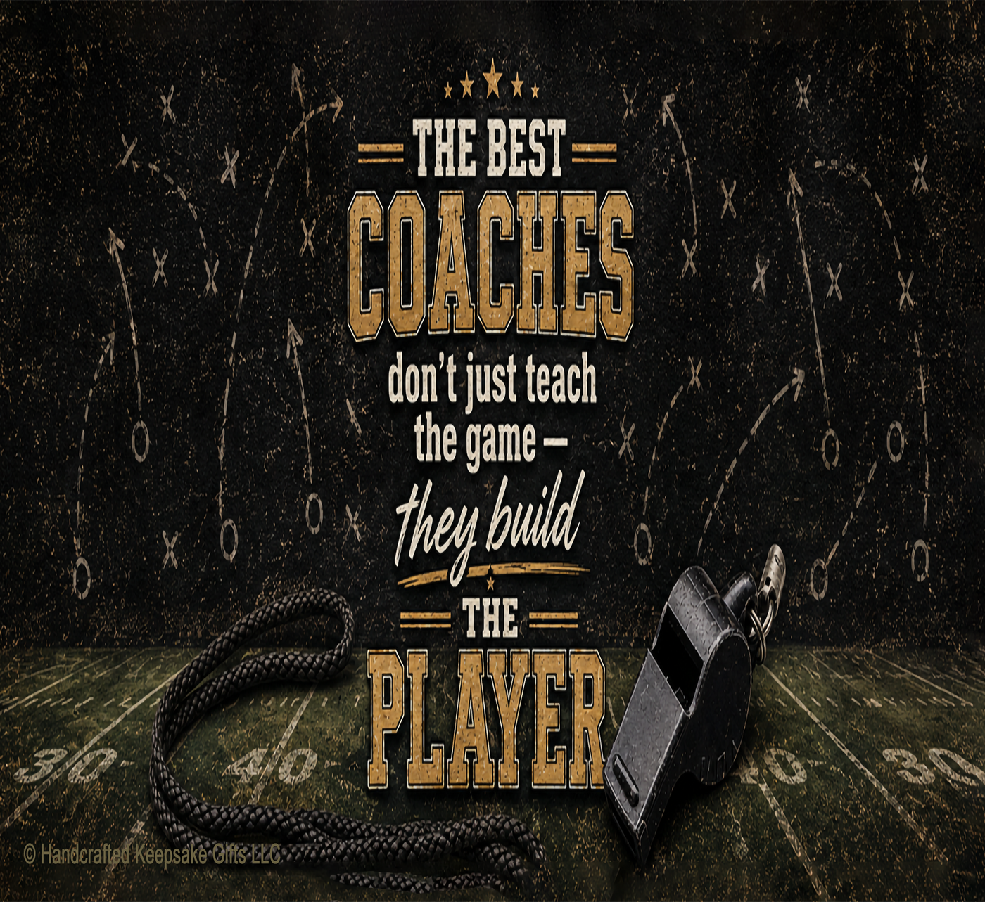 Personalized Football Tumbler – Coach / Action Enhanced Art