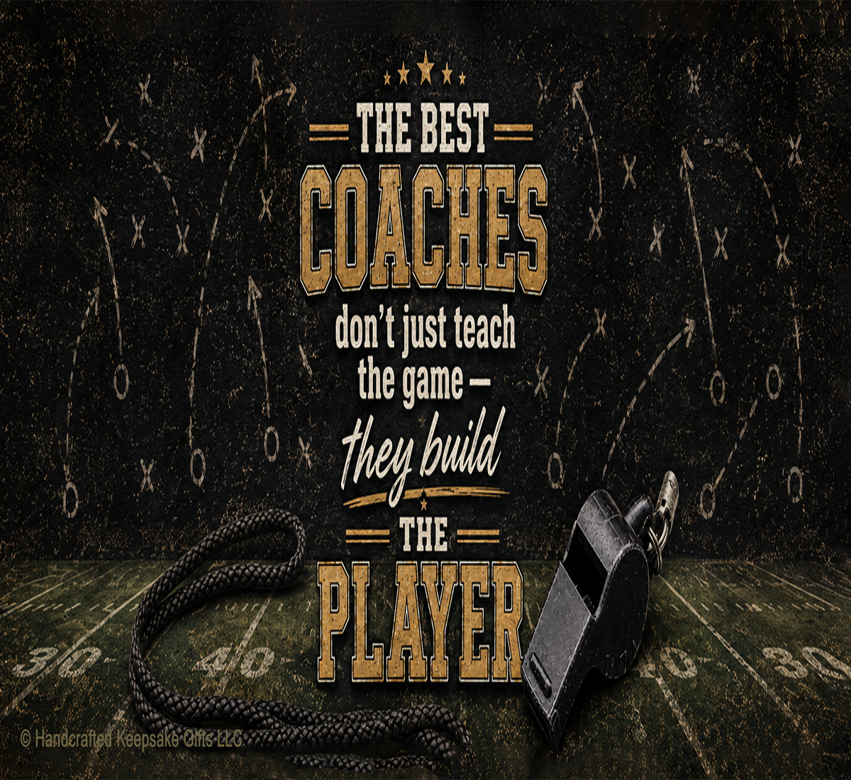 Personalized Football Tumbler – Coach / Action Enhanced Art