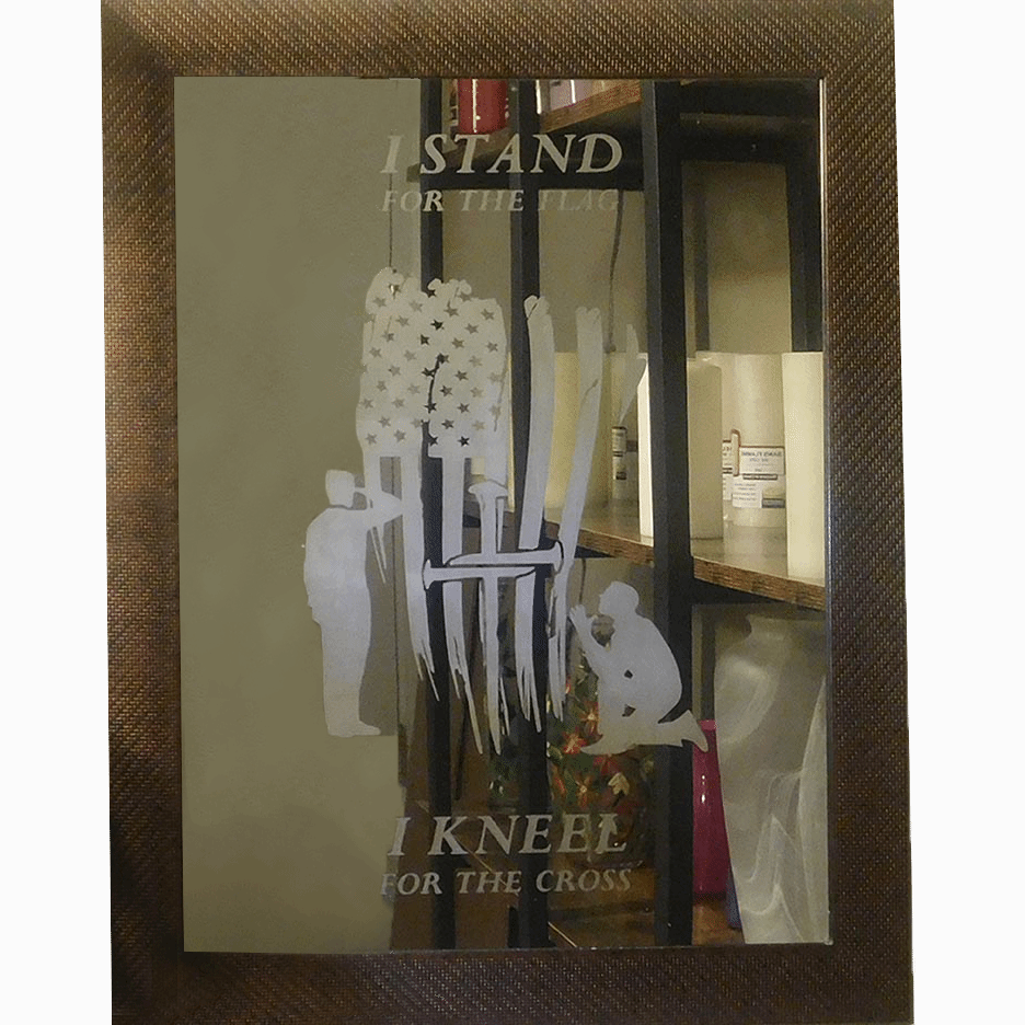 I Stand For The Flag 17 x 20 inch Framed Etching