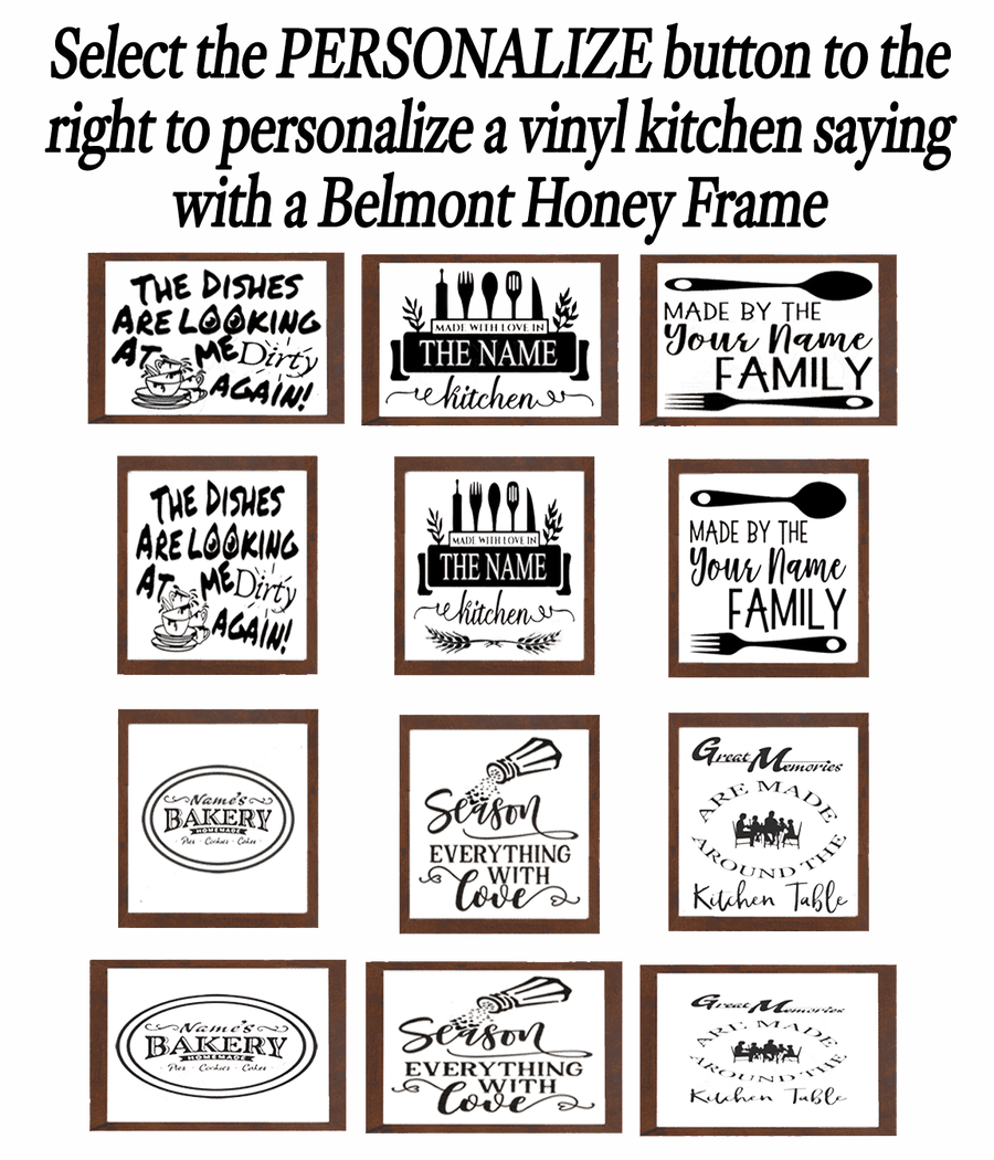 Framed vinyl kitchen Décor Sayings 2