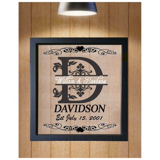 Personalized Floating Frame Anniversary, Wedding, Housewarming